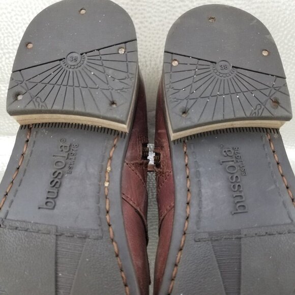 ✅Bussola PRAUGUE Brown Leather Boots Side Zip Straps Women's Size 38 / 7-7.5 US - Picture 13 of 16